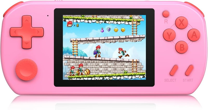 BEICO Handheld Games for Kids Adults with Built in 268 Classic Retro Video Games,3.0'' Color Screen Rechargeable Portable Arcade Gaming Player,Boys Girls Travel Electronics Toys Birthday Gift (B-Pink) - Image 1